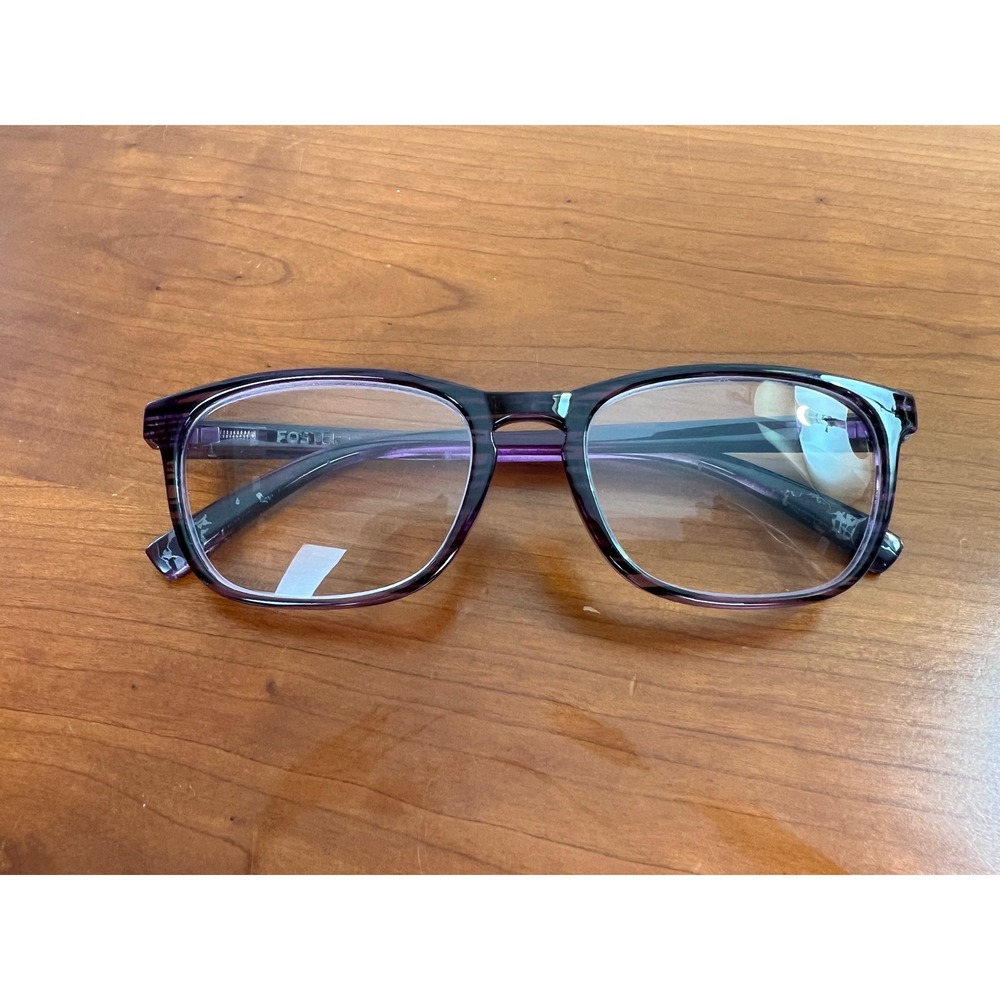 Foster Grant Purple Tortoise Rectangular Reading Glasses Frames Women